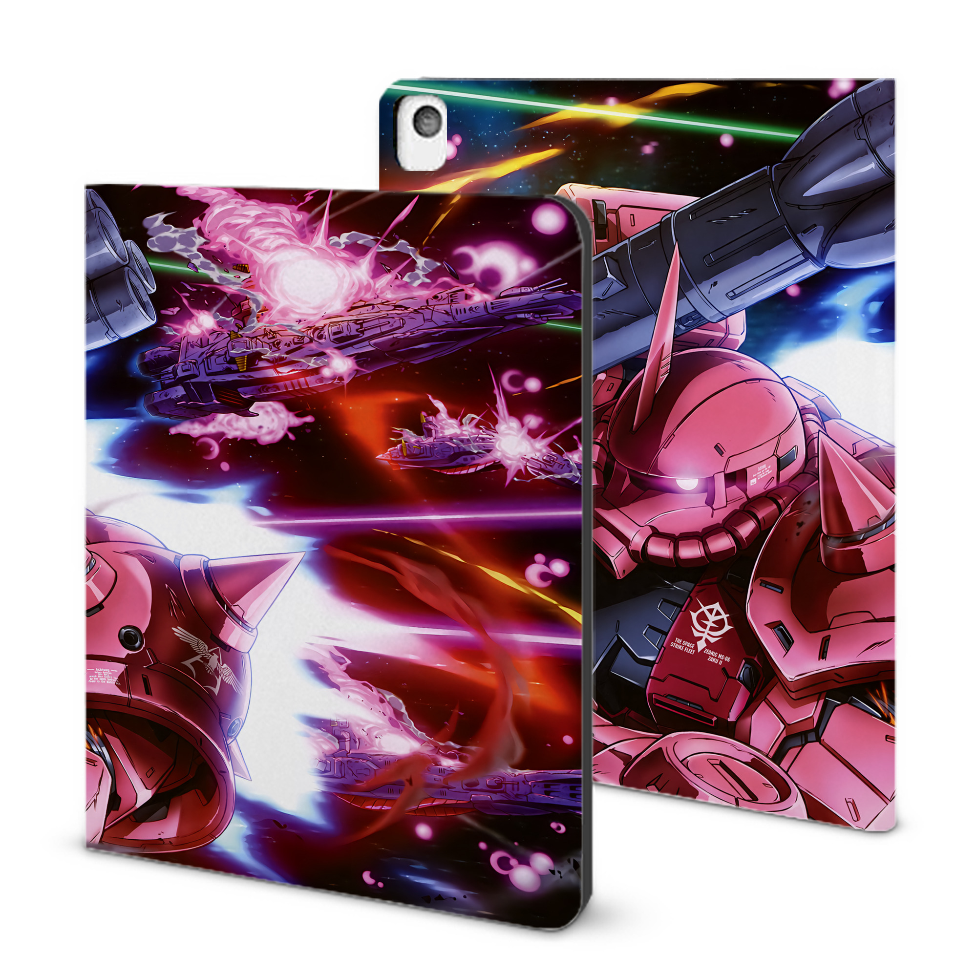 （画像用） 機動戦士ガンダム Mobile Suit Gundam IPadケース ペンホルダー付き ブックスタイルデザイン